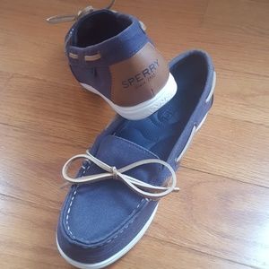Sperry top sider boat shoes navy blue brown